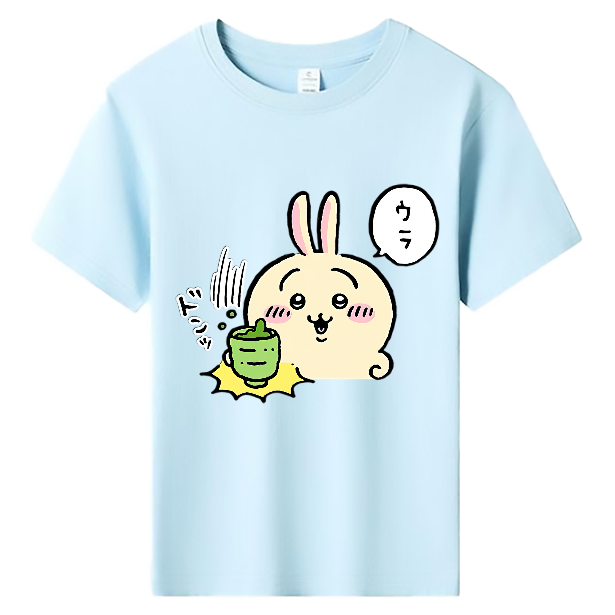（画像用） ちいかわ うさぎ Chii-kawa usagi 綿100％キッズTシャツ（フロントプリント）